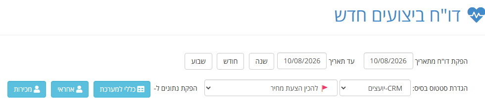 מסך דו"ח ביצועים