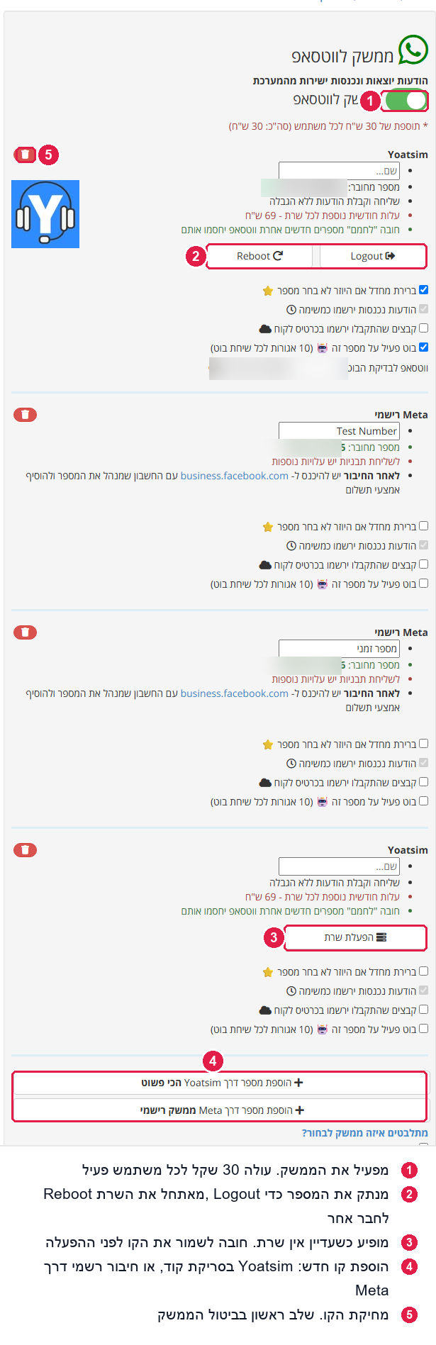 מסך ממשק הווטסאפ